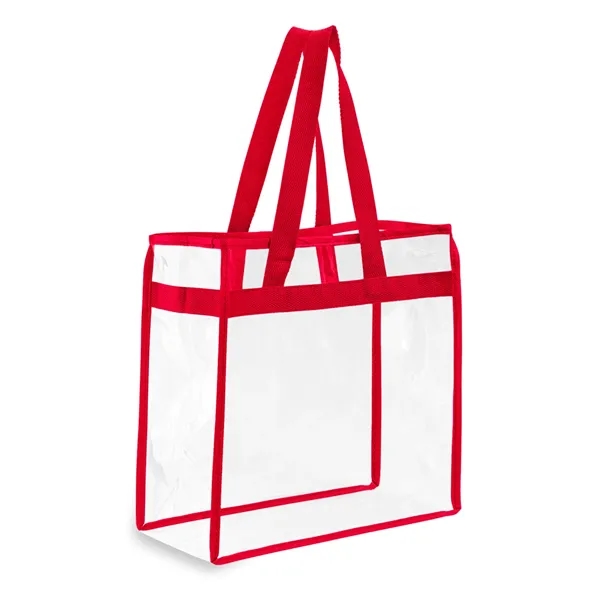 Clear PVC tote bag with non-woven trim, open main compartment and... from ASI 79530 Prime Line