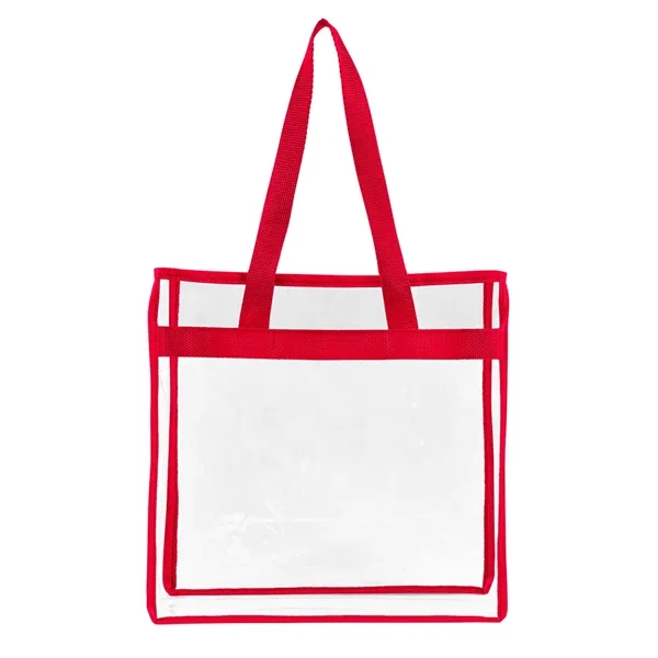 Clear PVC tote bag with non-woven trim, open main compartment and... from ASI 79530 Prime Line