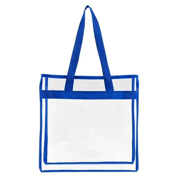 Clear PVC tote bag with non-woven trim, open main compartment and... from ASI 79530 Prime Line