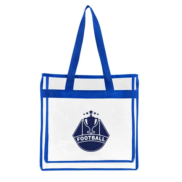 Clear PVC tote bag with non-woven trim, open main compartment and... from ASI 79530 Prime Line