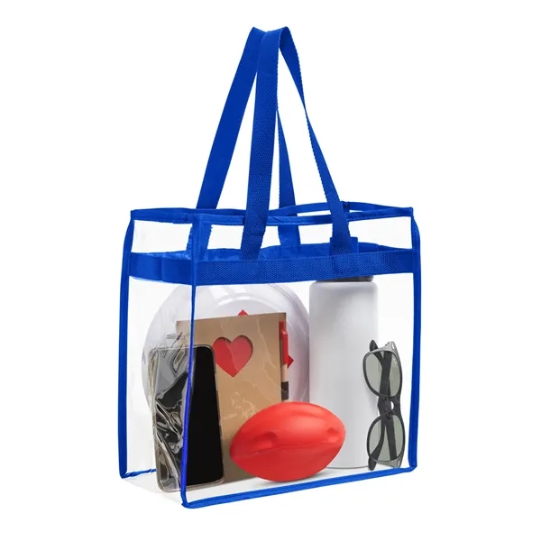 Clear PVC tote bag with non-woven trim, open main compartment and... from ASI 79530 Prime Line