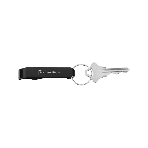Aluminum bottle opener with key ring attachment.... from ASI 79530 Prime Line