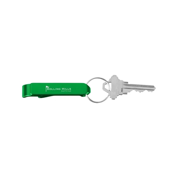 Aluminum bottle opener with key ring attachment.... from ASI 79530 Prime Line