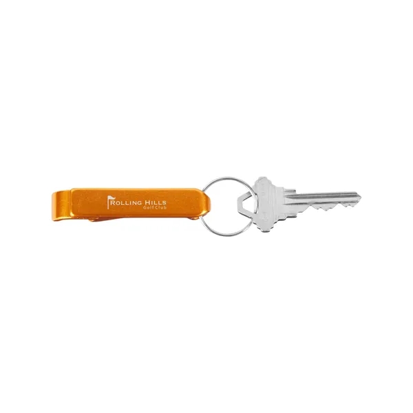 Aluminum bottle opener with key ring attachment.... from ASI 79530 Prime Line