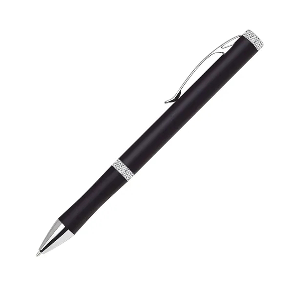 Aluminum twist-action ballpoint pen with a diamond cut middle ring and... from ASI 68190 Lungsal / Lungsal