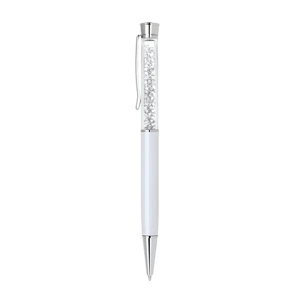 Brass twist-action ballpoint pen with a crystal insert and chrome accents.... from ASI 68190 Lungsal / Lungsal