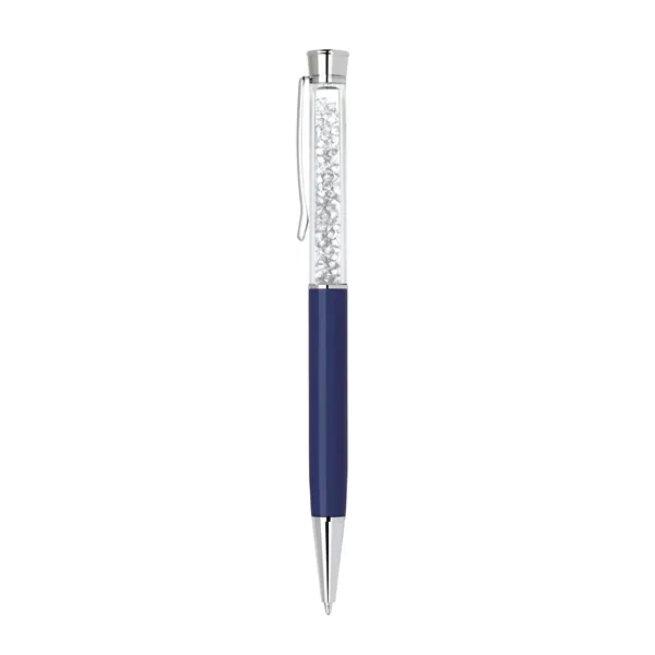 Brass twist-action ballpoint pen with a crystal insert and chrome accents.... from ASI 68190 Lungsal / Lungsal