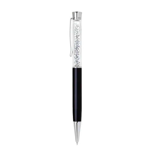 Brass twist-action ballpoint pen with a crystal insert and chrome accents.... from ASI 68190 Lungsal / Lungsal
