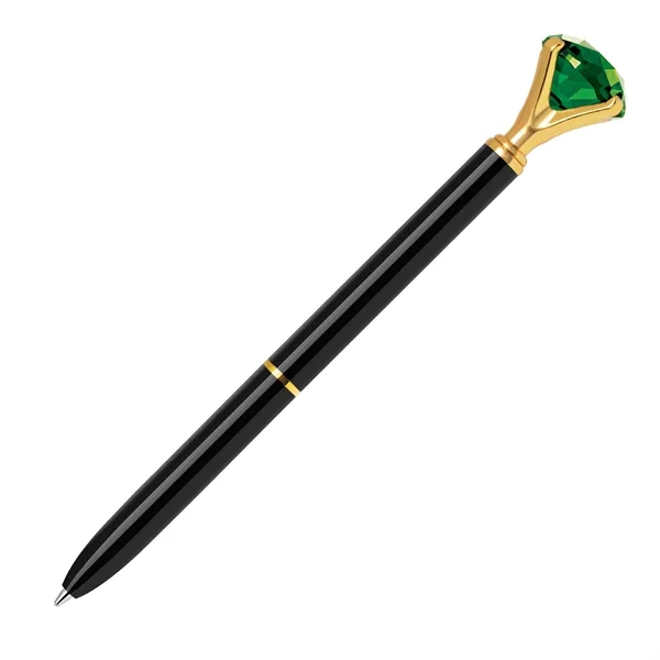 Twist action metal ballpoint pen with embedded emerald crystal on top.... from ASI 68190 Lungsal / Lungsal