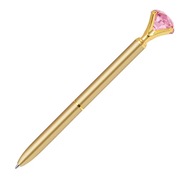 Twist action metal ballpoint pen with embedded pink diamond on top.... from ASI 68190 Lungsal / Lungsal