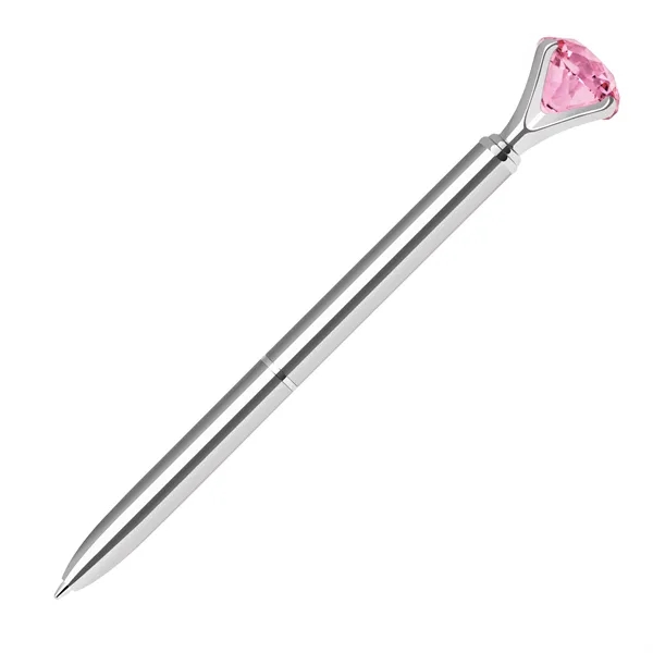 Twist action metal ballpoint pen with embedded pink diamond on top.... from ASI 68190 Lungsal / Lungsal