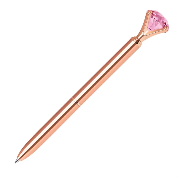 Twist action metal ballpoint pen with embedded pink diamond on top.... from ASI 68190 Lungsal / Lungsal