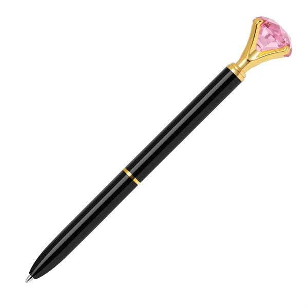 Twist action metal ballpoint pen with embedded pink diamond on top.... from ASI 68190 Lungsal / Lungsal