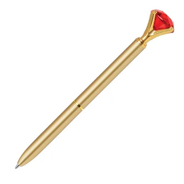 Twist action metal ballpoint pen with embedded ruby crystal on top.... from ASI 68190 Lungsal / Lungsal