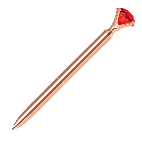 Twist action metal ballpoint pen with embedded ruby crystal on top.... from ASI 68190 Lungsal / Lungsal