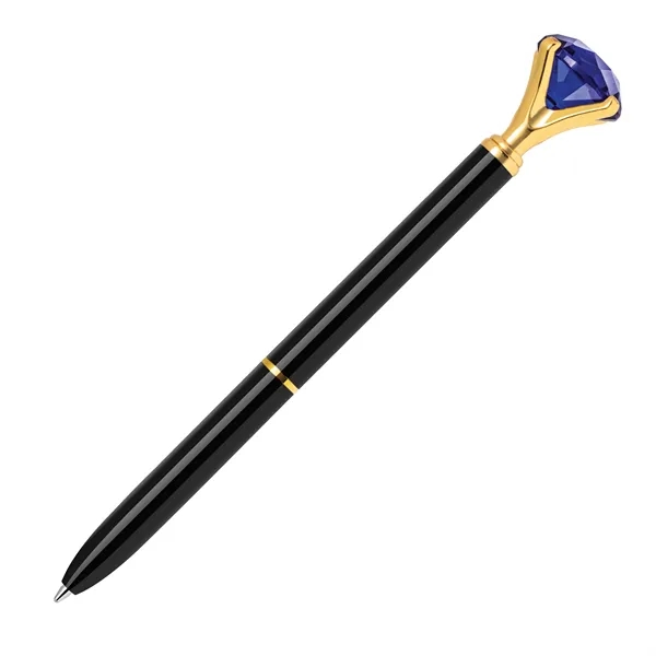 Twist action metal ballpoint pen with embedded sapphire crystal on top.... from ASI 68190 Lungsal