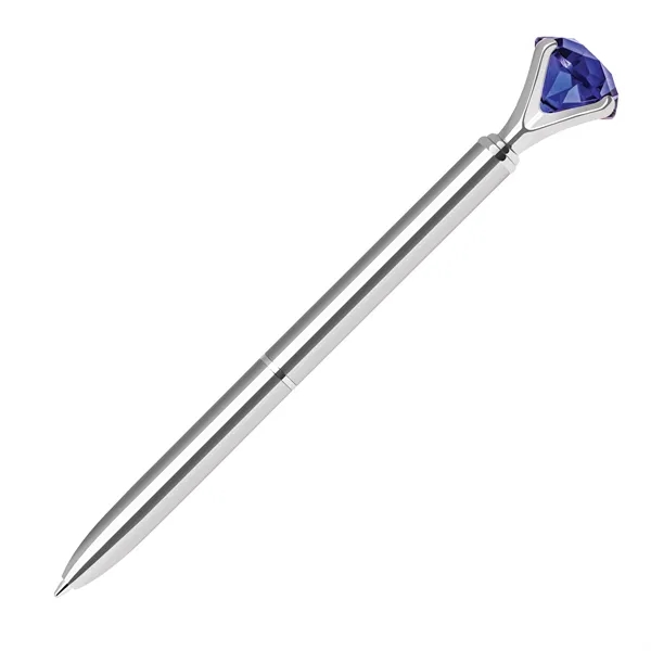 Twist action metal ballpoint pen with embedded sapphire crystal on top.... from ASI 68190 Lungsal