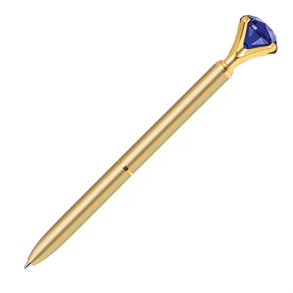 Twist action metal ballpoint pen with embedded sapphire crystal on top.... from ASI 68190 Lungsal