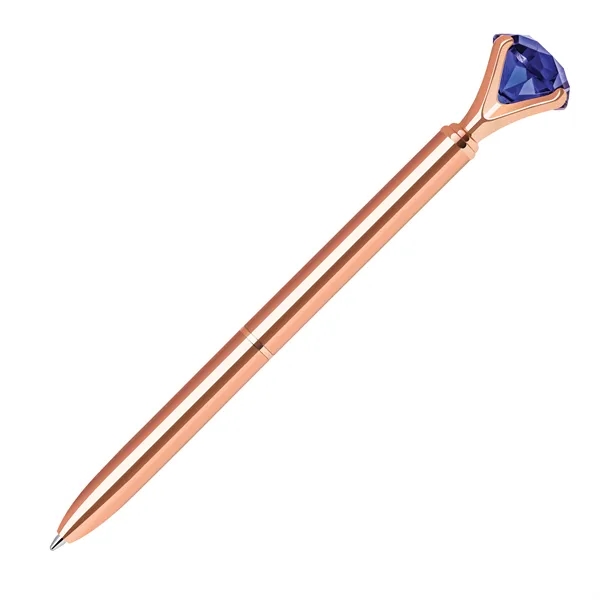 Twist action metal ballpoint pen with embedded sapphire crystal on top.... from ASI 68190 Lungsal