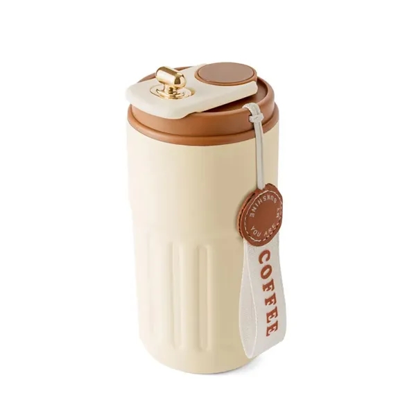 15 oz. vacuum sealed tumbler with ivory colored body and coffee... from ASI 68190 Lungsal / Lungsal