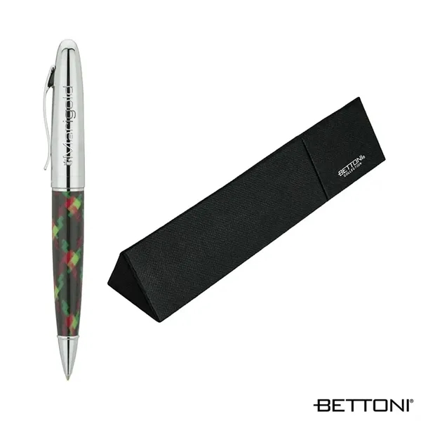 Ballpoint pen with solid brass cap and trims, colorful carbon fiber... from ASI 67866 Logomark/Valumark