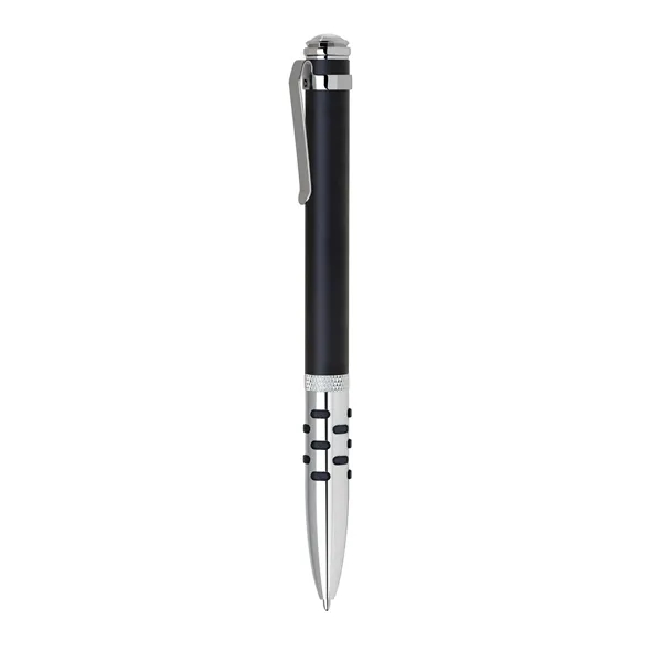 Aluminum twist-action ballpoint pen with a bold color barrel, shiny chrome... from ASI 68190 Lungsal / Lungsal