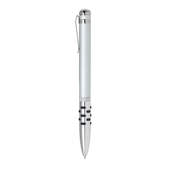 Aluminum twist-action ballpoint pen with a bold color barrel, shiny chrome... from ASI 68190 Lungsal / Lungsal