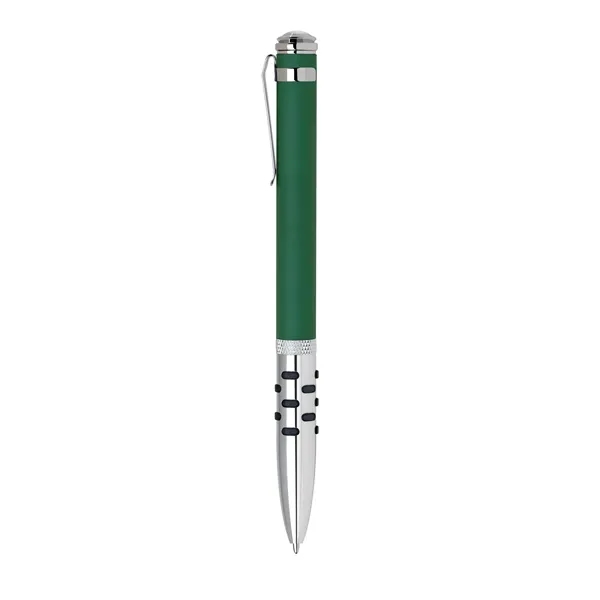 Aluminum twist-action ballpoint pen with a bold color barrel, shiny chrome... from ASI 68190 Lungsal / Lungsal