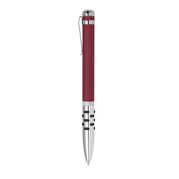 Aluminum twist-action ballpoint pen with a bold color barrel, shiny chrome... from ASI 68190 Lungsal / Lungsal