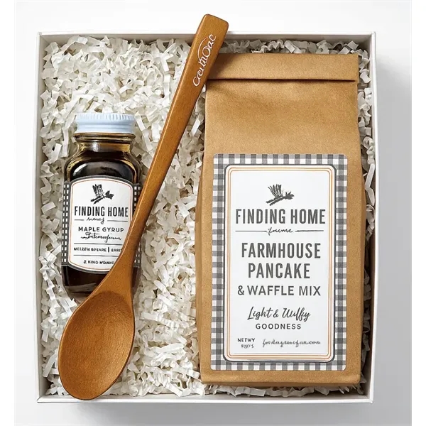 Pancake Box with Branded Mini Syrup bottle... from ASI 89971 Stuff A Mug