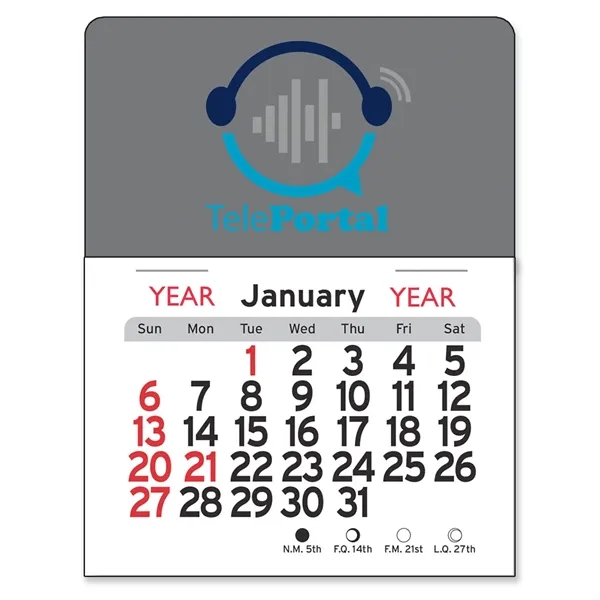 4"H x 3"W Peel-N-Stick® vinyl 12-month calendars with full-color digital imprint... from ASI 54040 Fey Promo / Fey Calendar Impressions