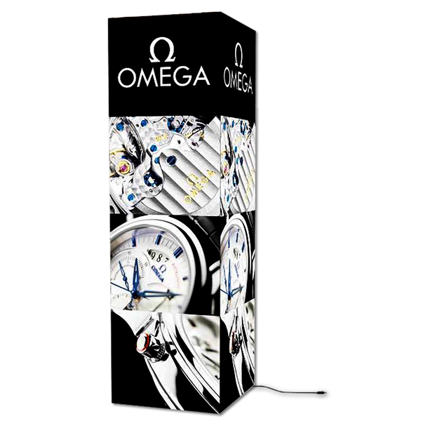 27" x 96" square tower tube display with LED lights and... from ASI 36558 Aprons, Etc.