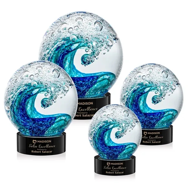The magnificent Surfside Artglass award features a beautiful crashing blue wave... from ASI 84592 St Regis Group / St Regis