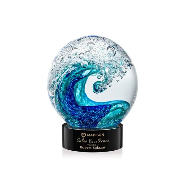 The magnificent Surfside Artglass award features a beautiful crashing blue wave... from ASI 84592 St Regis Group / St Regis