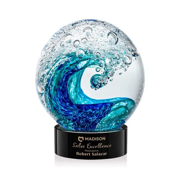 The magnificent Surfside Artglass award features a beautiful crashing blue wave... from ASI 84592 St Regis Group / St Regis