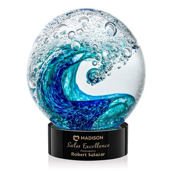 The magnificent Surfside Artglass award features a beautiful crashing blue wave... from ASI 84592 St Regis Group / St Regis