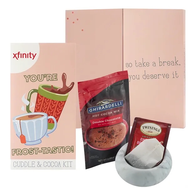 Hot cocoa mix and tea bag set with a holiday card... from ASI 71685 Midnite Snax®