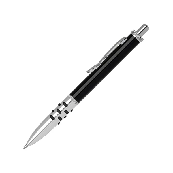 Aluminum click-action ballpoint pen with a rubber grip and a chrome... from ASI 68190 Lungsal / Lungsal