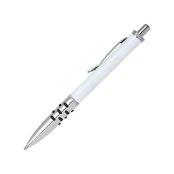 Aluminum click-action ballpoint pen with a rubber grip and a chrome... from ASI 68190 Lungsal / Lungsal