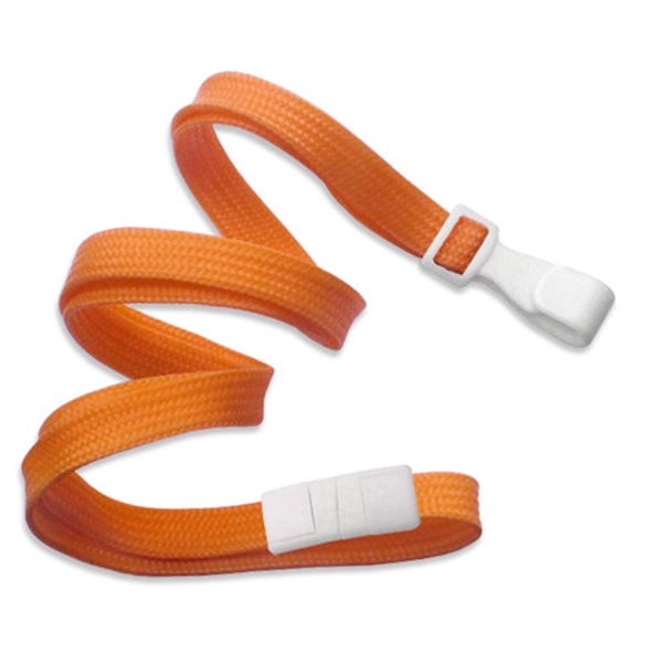 Blank flat-braid woven lanyards feature a free breakaway and a no-twist... from ASI 79898 Promovision / PROMOVISION
