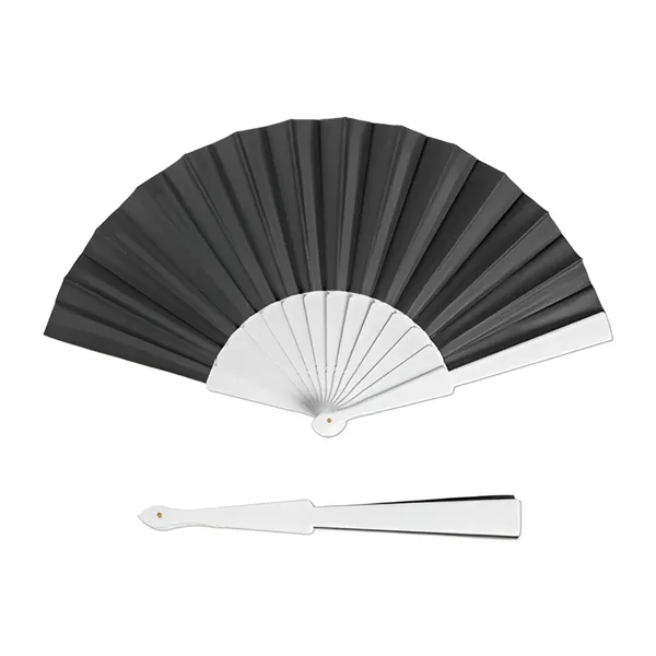 Plastic handle folding hand fan plus 1 color pad print on... from ASI 37218 Athena Promo (tm)