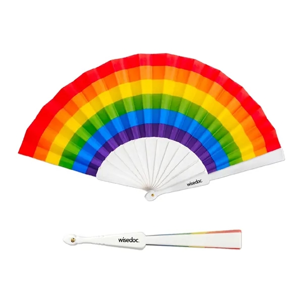 Plastic handle folding hand fan plus 1 color pad print on... from ASI 37218 Athena Promo (tm)
