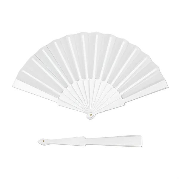 Plastic handle folding hand fan plus 1 color pad print on... from ASI 37218 Athena Promo (tm)