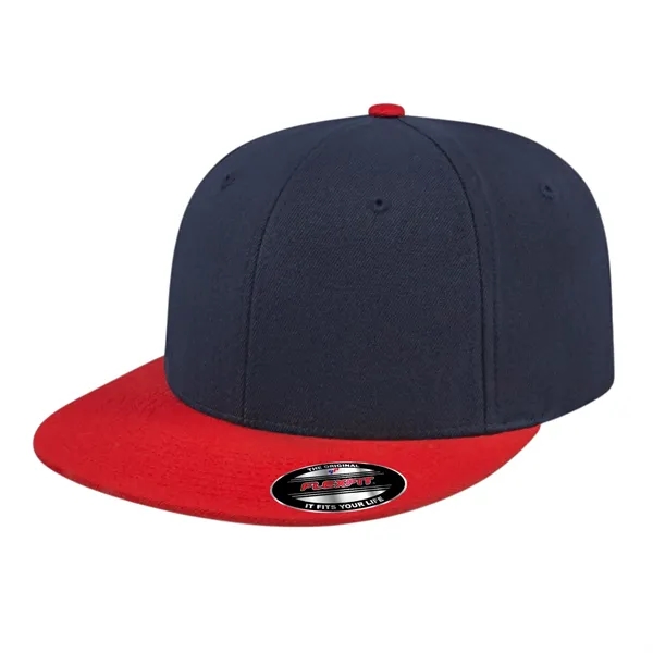 Mid profile Flexfit® wool serge and spandex structured cap with round... from ASI 43792 Cap America Inc