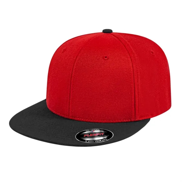 Mid profile Flexfit® wool serge and spandex structured cap with round... from ASI 43792 Cap America Inc