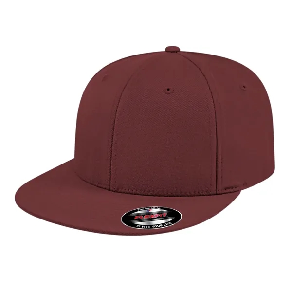 Mid profile Flexfit® wool serge and spandex structured cap with round... from ASI 43792 Cap America Inc