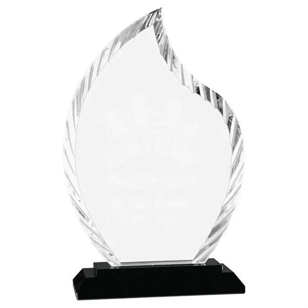 5 1/4" x 2" x 8" flame-shaped glass faceted trophy on... from ASI 74601 Calico