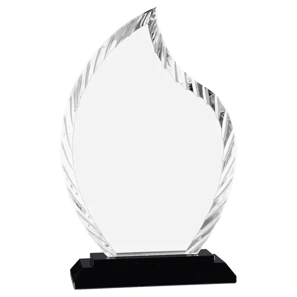 5 1/4" x 2" x 8" flame-shaped glass faceted trophy on... from ASI 74601 Calico
