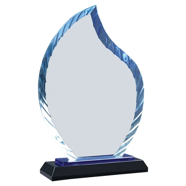 5 1/4" x 2" x 8" flame-shaped glass faceted trophy on... from ASI 74601 Calico