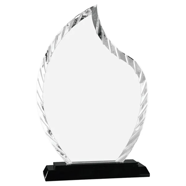 6 1/4" x 2" x 9 1/2" flame-shaped glass trophy on... from ASI 74601 Calico
